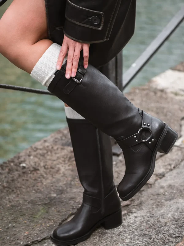 Roberto Rosso Skoletter Og Boots>Camperos High Bikerboot Black