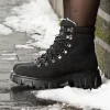Roberto Rosso Vintersko | Skoletter Og Boots>Combat Leather Boot Warm Black