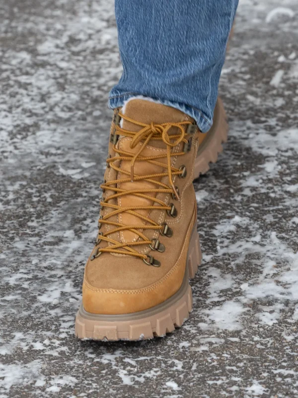Roberto Rosso Vintersko | Skoletter Og Boots>Combat Leather Boot Warm Tan