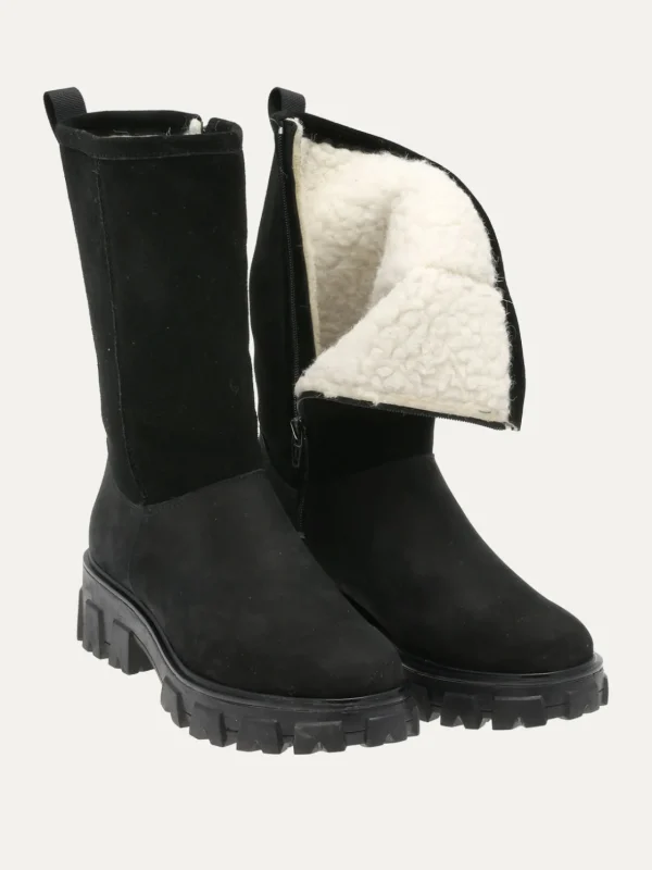 Roberto Rosso Vintersko | Skoletter Og Boots>Combat Leather Vinterstøvel Black