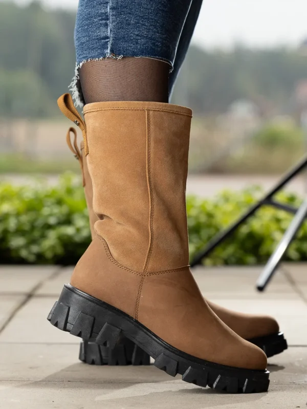 Roberto Rosso Vintersko | Skoletter Og Boots>Combat Leather Vinterstøvel Camel