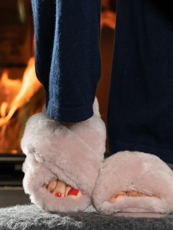 Roberto Rosso Tøfler>Crossy Sheepskin Pink
