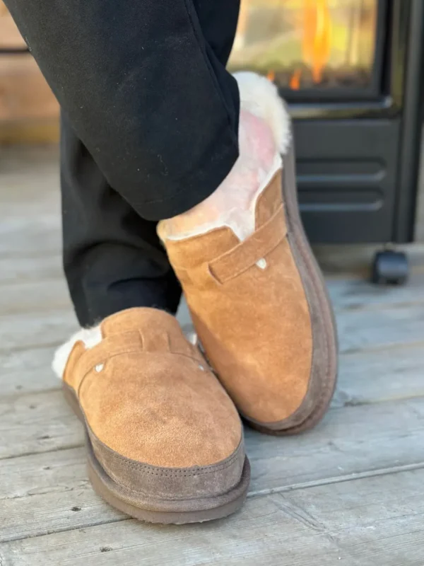Gregers Tøfler>– Mantel Sheepskin Slipper Tan