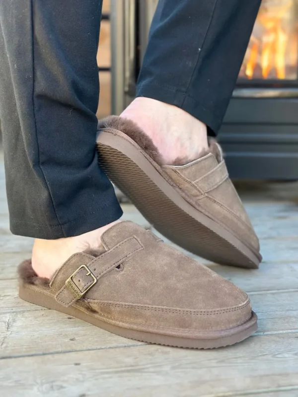 Gregers Tøfler>– Mantel Sheepskin Slipper Brown