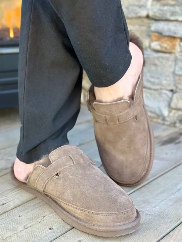 Gregers Tøfler>– Mantel Sheepskin Slipper Brown