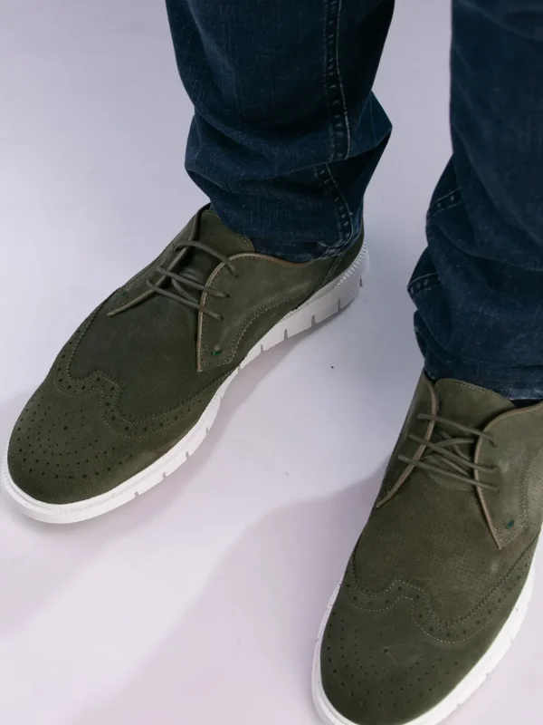 Gregers Pensko>– Sport Brogue Green Suede