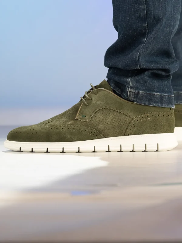 Gregers Pensko>– Sport Brogue Green Suede