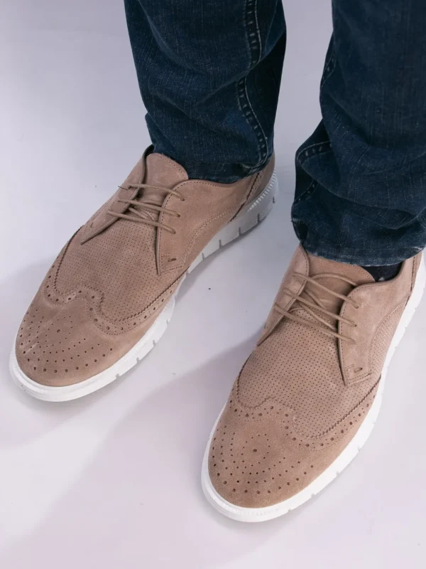 Gregers Pensko>– Sport Brogue Suede Light Brown