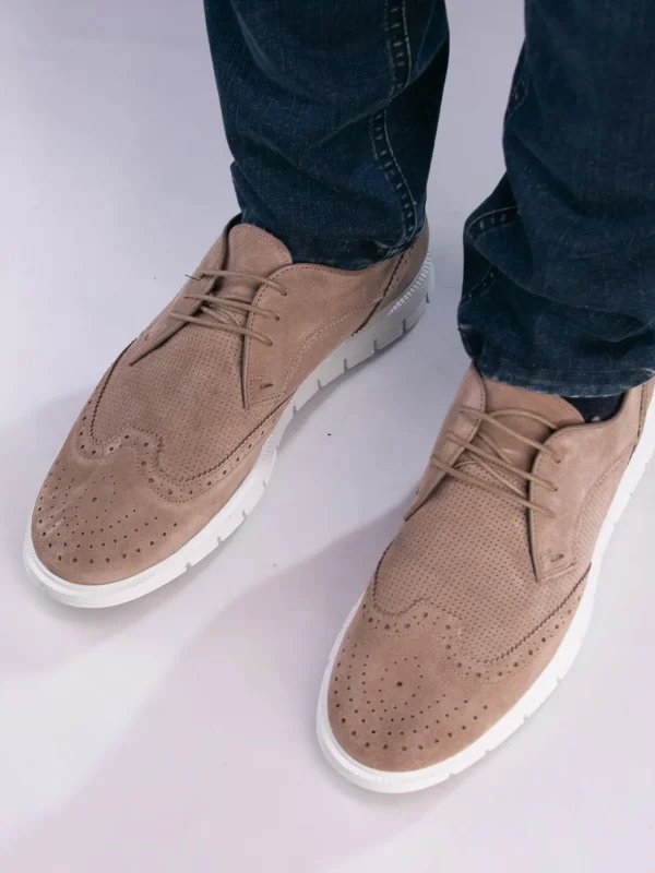 Gregers Pensko>– Sport Brogue Suede Taupe