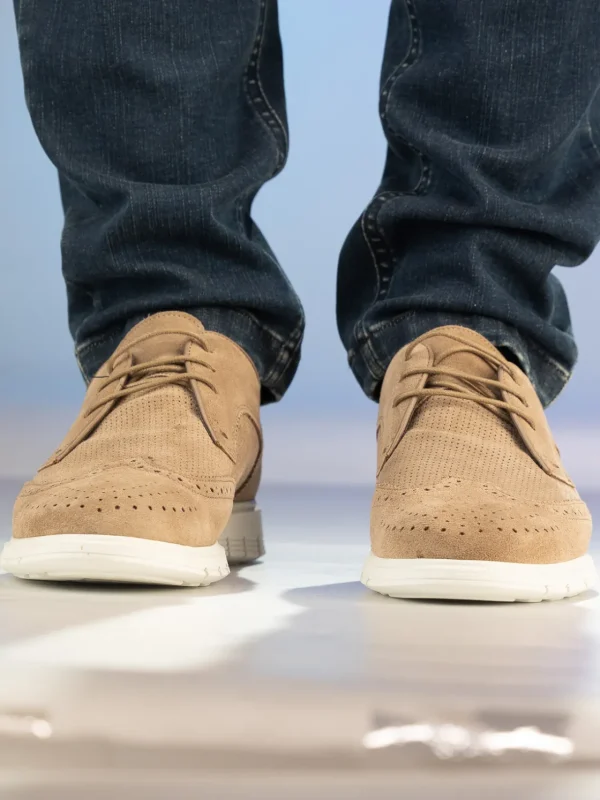 Gregers Pensko>– Sport Brogue Suede Taupe