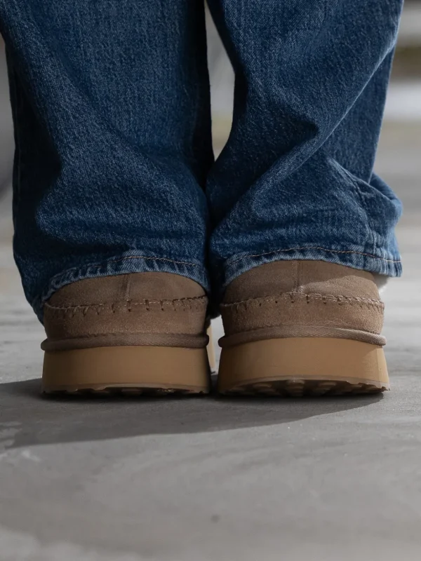 Jean Paul Vintersko | Tøfler>– Taissy Suede Fur Feather Grey