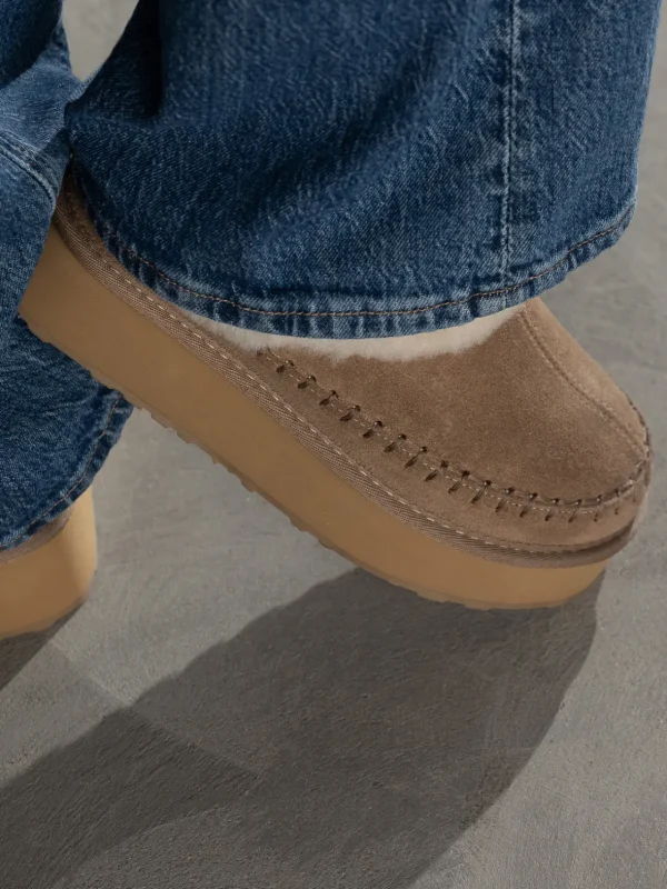 Jean Paul Vintersko | Tøfler>– Taissy Suede Fur Feather Grey