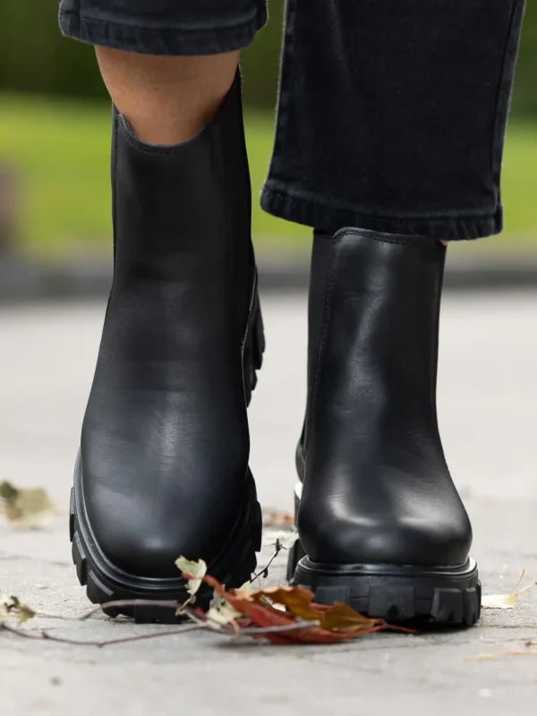 Roberto Rosso Skoletter Og Boots>Leather Combat Chelsea Warm