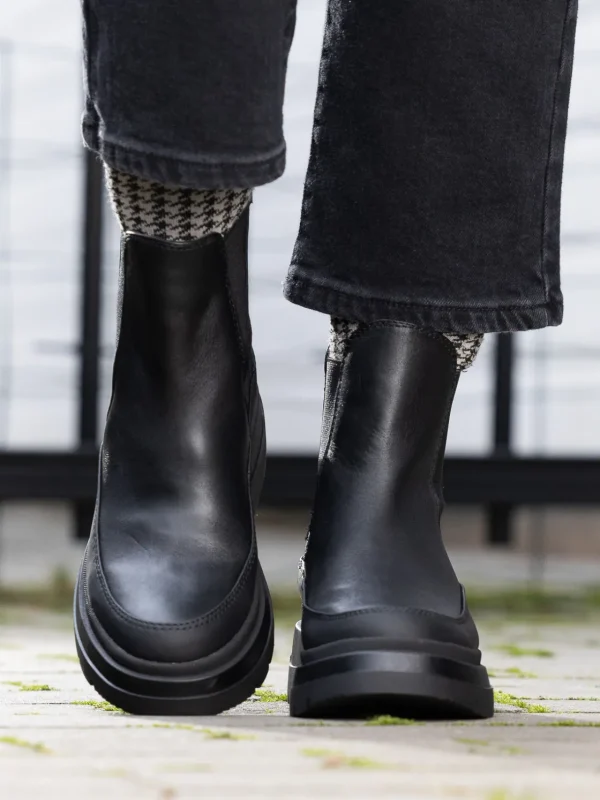 Roberto Rosso Skoletter Og Boots>Lorena Leather Boot Black