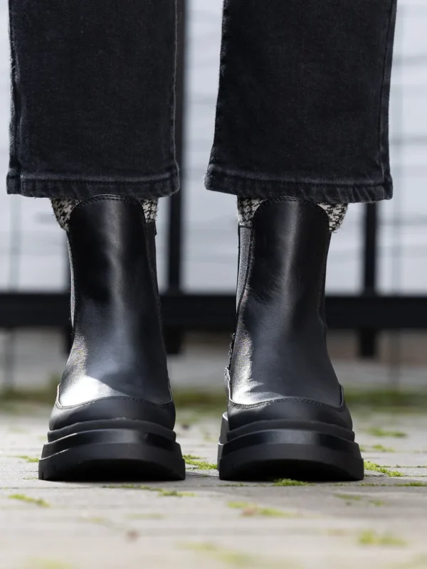 Roberto Rosso Skoletter Og Boots>Lorena Leather Boot Black