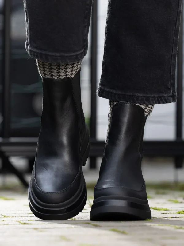 Roberto Rosso Skoletter Og Boots>Lorena Leather Boot Black