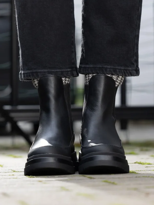 Roberto Rosso Skoletter Og Boots>Lorena Leather Boot Black