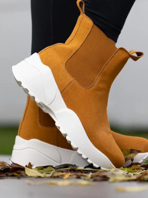Noodles Skoletter Og Boots>– Chunko Chelsea Camel
