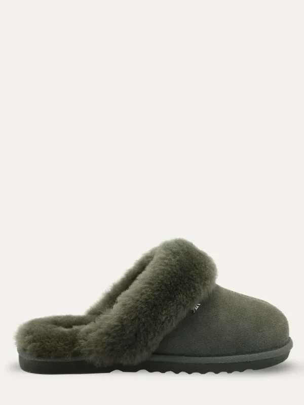 Roberto Rosso Tøfler>Sheepskin Slipper Green